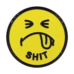 Shit Face Emoticon Enamel Pin - Funny Novelty Parody Happy Alt Apparel Gift NWT